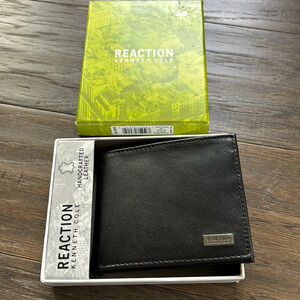Reaction Kenneth Cole Genuine Leather black wallet/card/bill/ID holder, slim fit